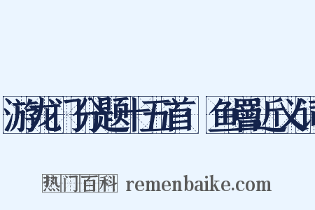 游龙门分题十五首·鱼罾近义词是什么意思的图片